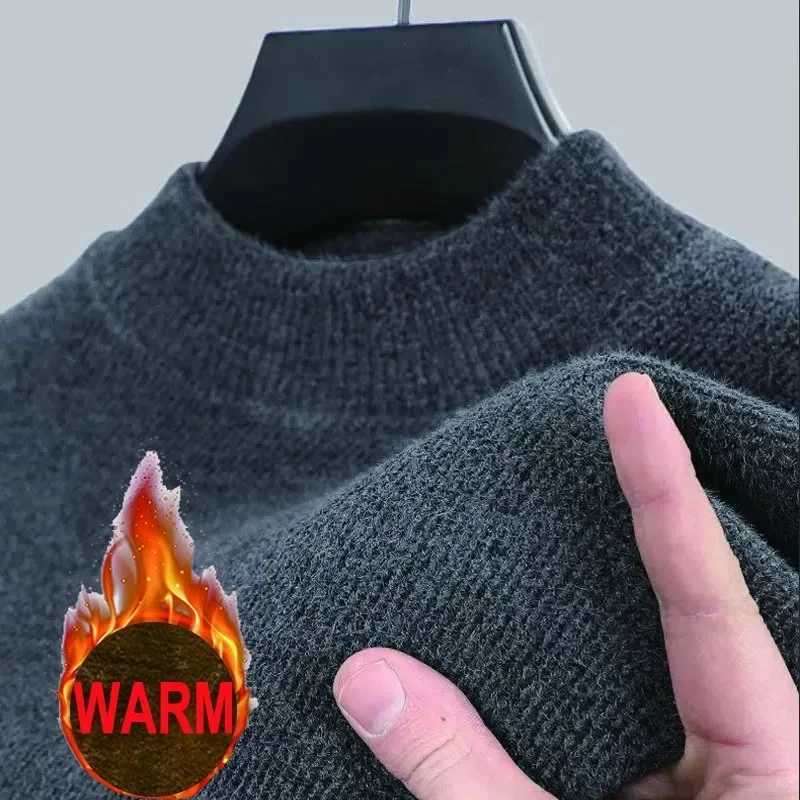 Autumn Sweater New Mens Knitwear Winter Long Slve Solid Color Pullovers Male Brand Casual Mens Clothing Warm Flce Outwear M261016