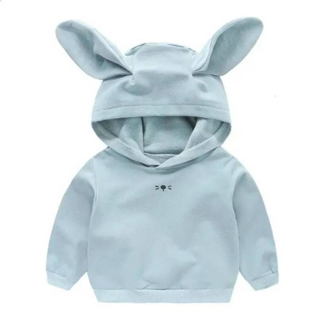 Girls Hoodie Girls Hoodie Korean Rabbit Ears Spring Kids Childrens Versatile Long Sleeve T pullover Shirt Autumn Toddler Boys Thin Tops Crew Neck S