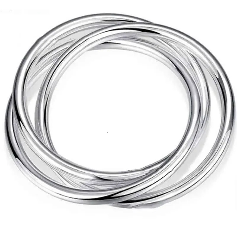 Charm Bracelet Bangle Designer Fashion Silver Bracelet Bangles Women Three Lines decorative High Quality 925 Jewelry Fashi