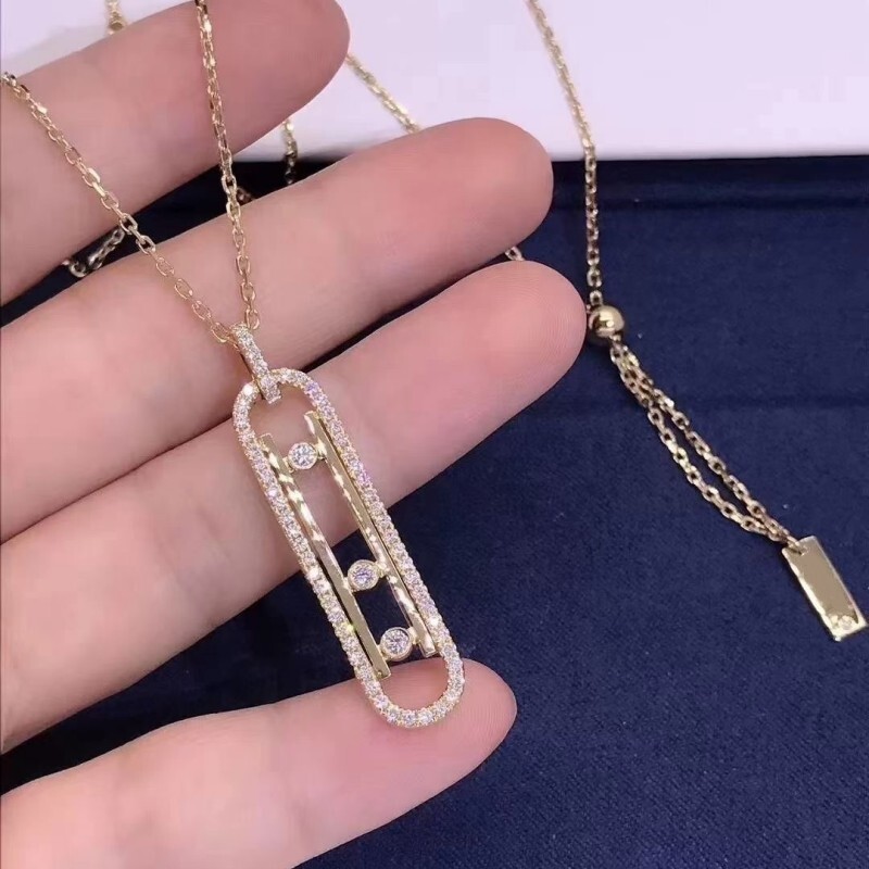 Messikaas Bijoux Collier Diamant Designer Mesikaa Collier Bijoux Mode Trois Diamants Collier Coulissant Pour Femmes Homme Pendentif