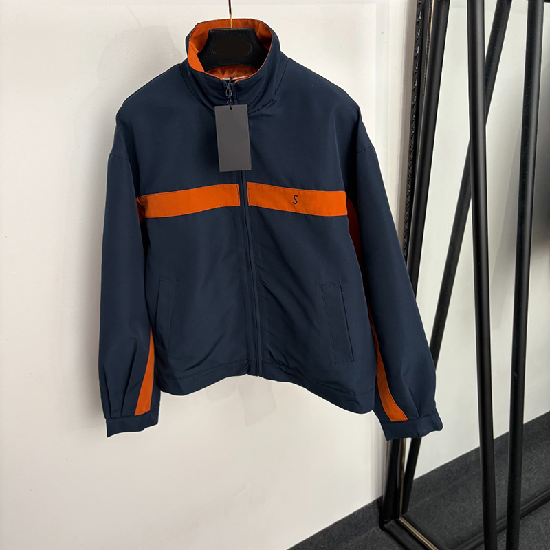 Designer Women Vintage Jacket Stand Collar Color Block Windproof Coat Spring Autumn Casual Outdoor Hiking Vacation Outwear