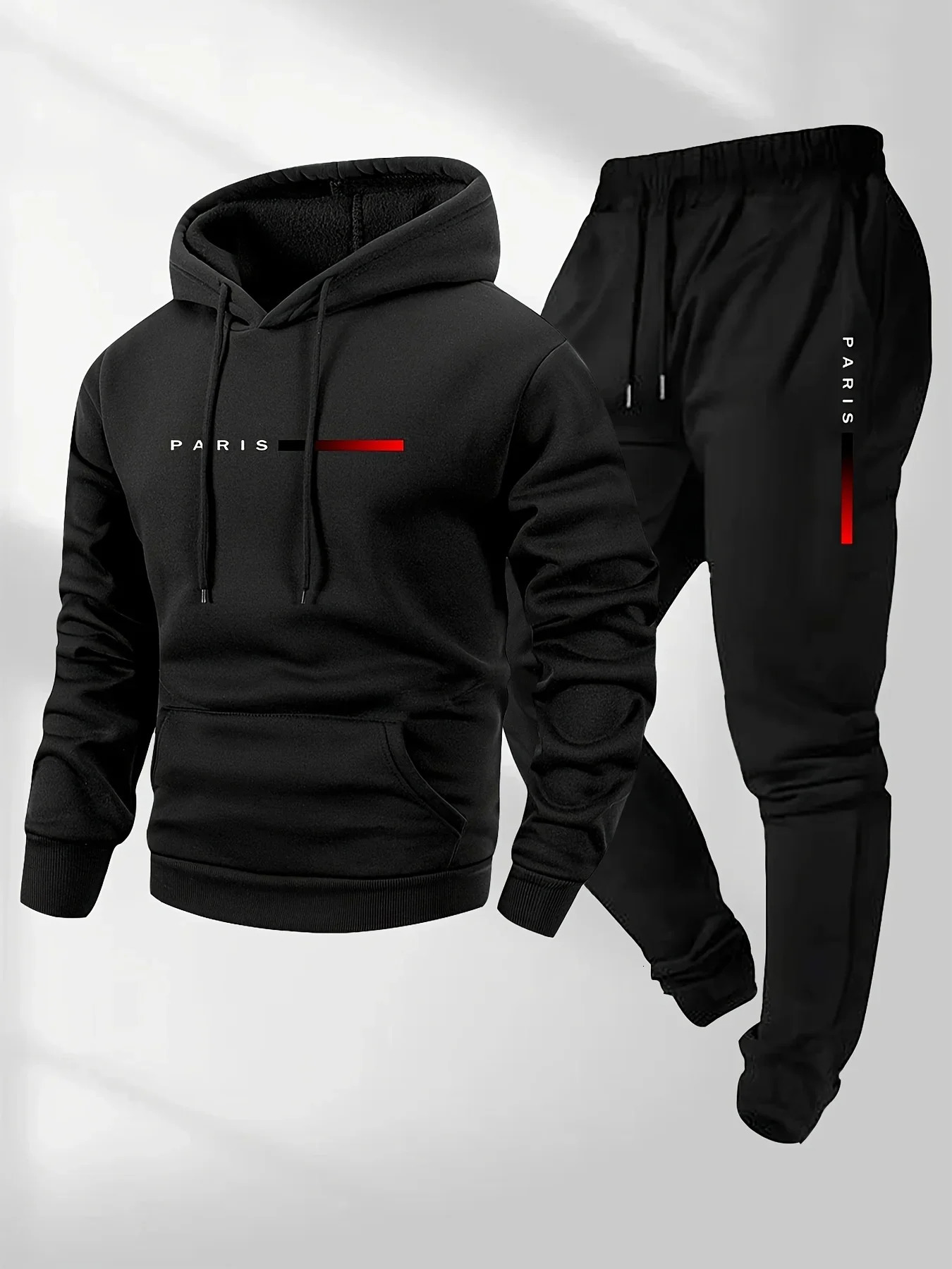 Letter Print Sweatshirt Suit Mens Fleece Hoodie Pants Set Spring Autumn Winter Warm Casual Sports Pullover Trousers Sets 261019