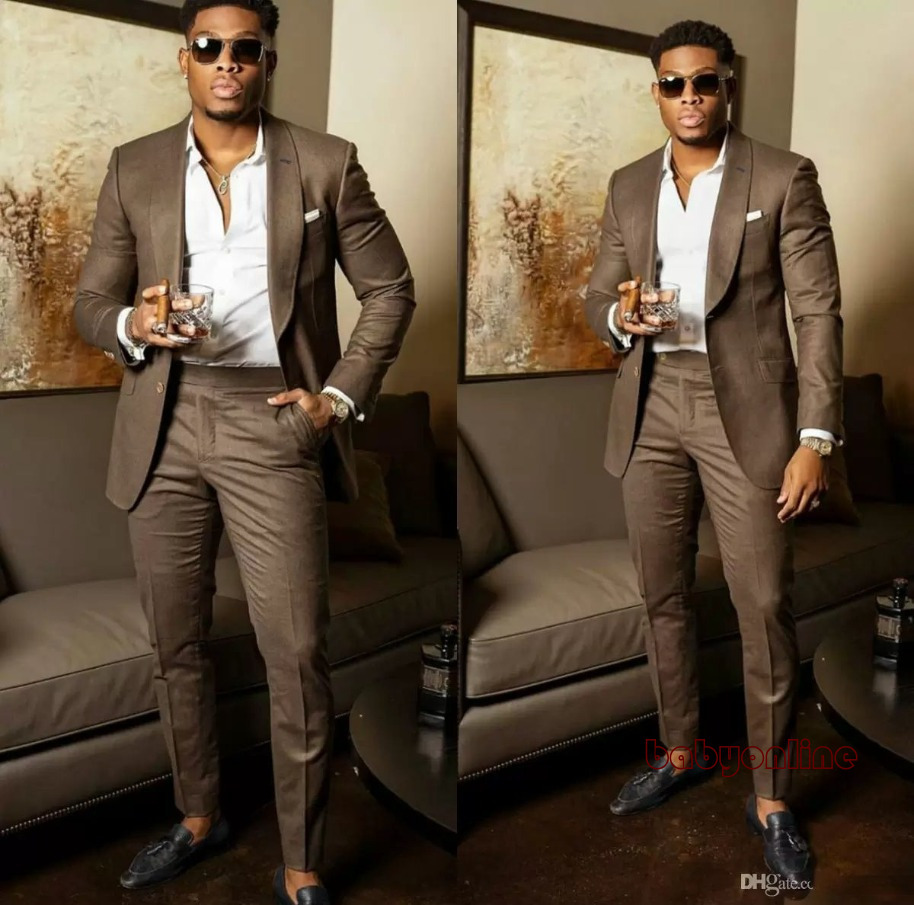 New Wedding Mens Suits Slim Fit Bridegroom Tuxedos For Men Two Pieces Groomsmen Suit Blazer Formal Prom Business Jackets Pants BS0119