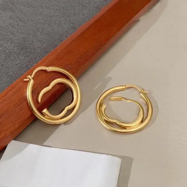Hoop Earring Charm 18K Gold Silver Big Earrings Luxury Brand Designer Double simple Letter Ear Studs Ring For Lady Long Tassel Earrings Fashion Wedd