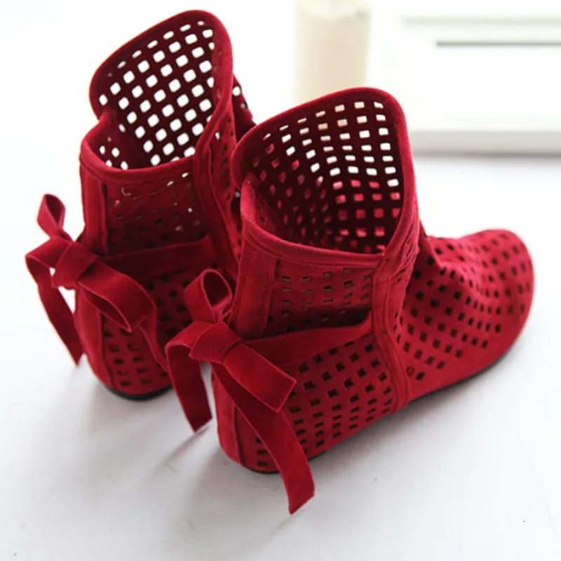 NASBAVI Hollow Summer Boots Bootie 2025 with The Shoes Lace Openwork Crochet Boots Plus Size 43 Hollow Fashion Women Boots 261019