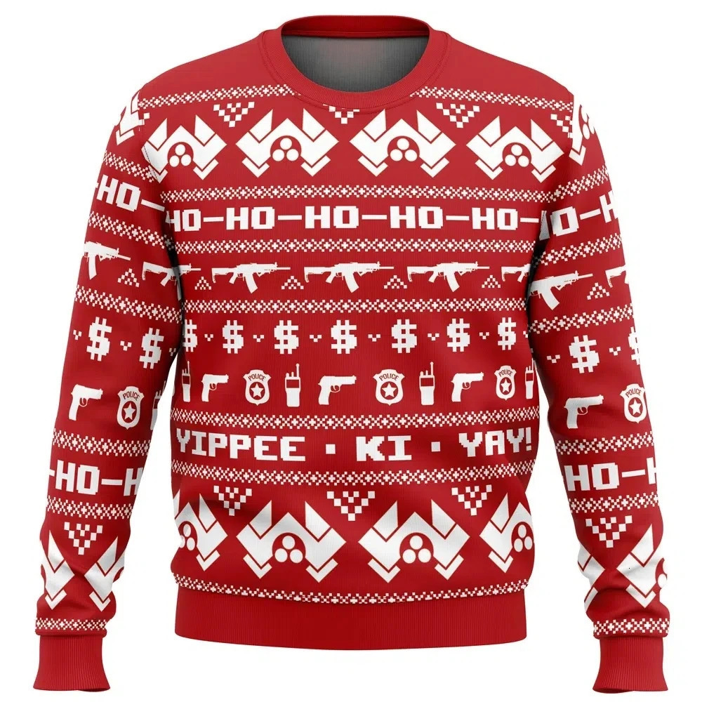 McClane Autumn Winter Die Hard Mens Ugly Christmas Sweater Holiday Gift Festive Apparal Plus Size Comfortable Casual Sweatshirt 261019