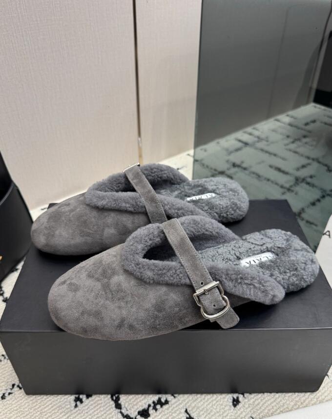 Top Designer Shearling mules Sandales -Effect Slides Flats Sandal Blanc Outdoor Winter Slipper Miss Casual Slide Shoes for Women euro 35-42