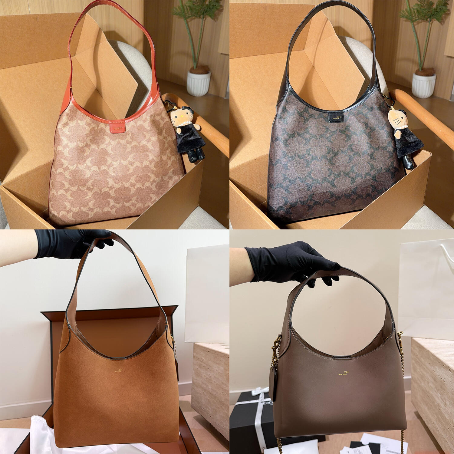 Fashion brooklyn Large Capacity Tote large small Genuine Leather Womens beach Shopping bags luxurys Underarm city Hobo Shoulder bag 1 1 Designer Bag