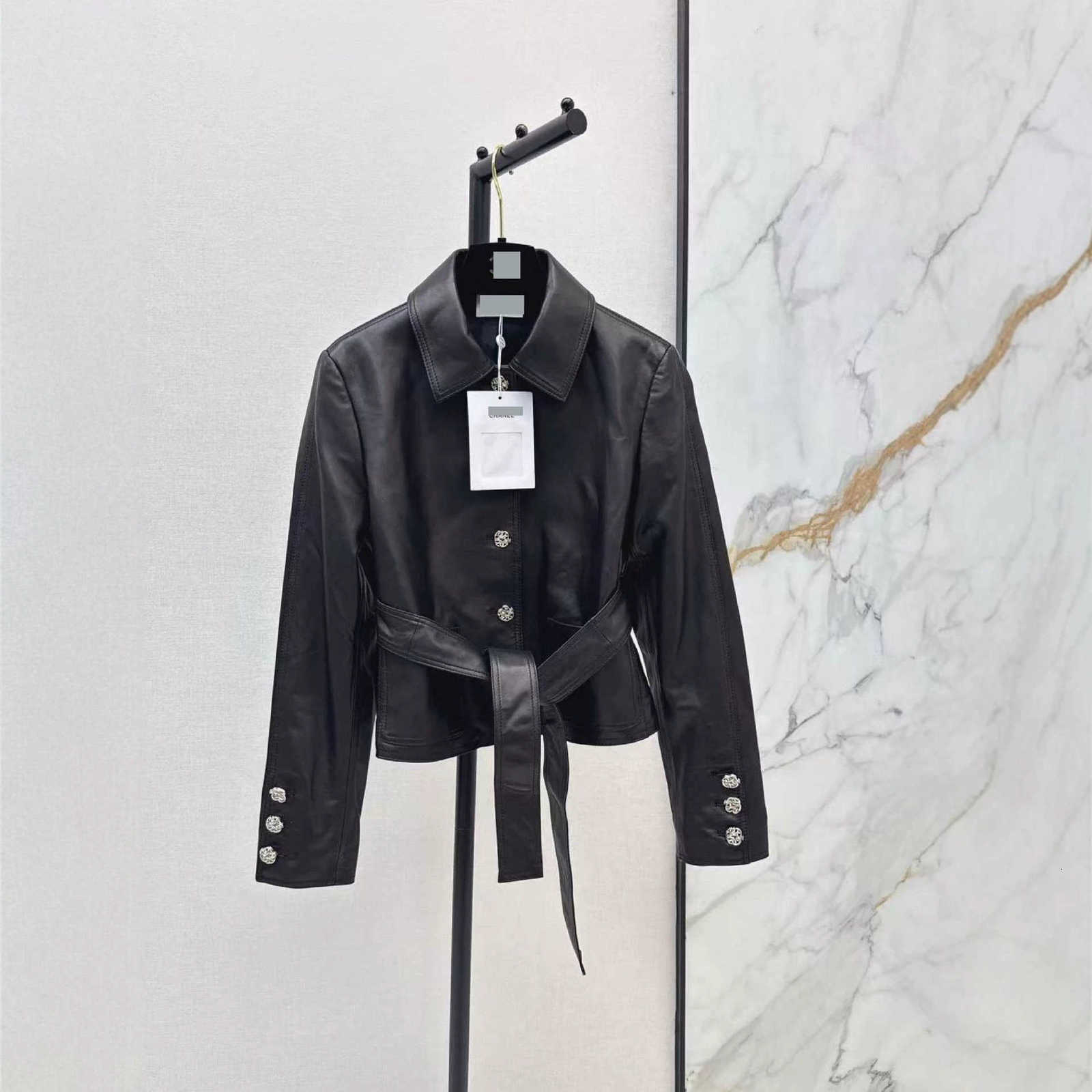 designer Women's Leather & Faux Leather Early Autumn High-End Handcrafted Leather Jacket in a Trench Coat Style Q5LB