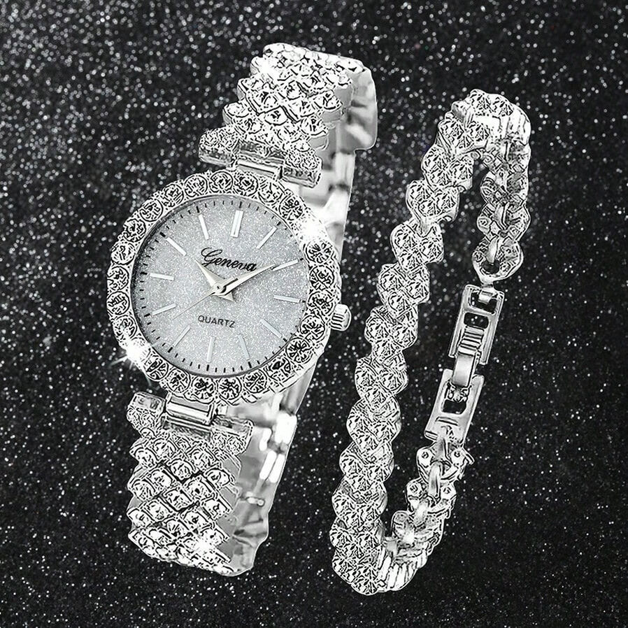 er Hot-Selling Watch ladies Bracelet Set For Women With Diamond-Studded Quartz Watch, High-End Fashion Student Wristwatch S ljh123