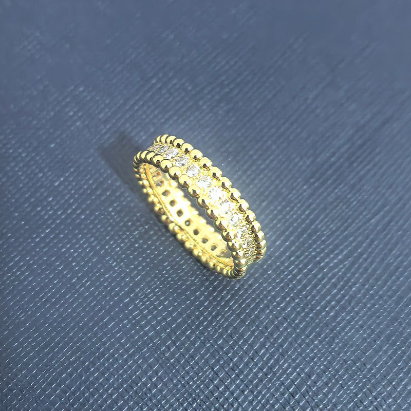 Designer Jewelry vanly cliff rings Row Diamond Rings Women Fashionable Versatile Real Gold Plated Starry Sky