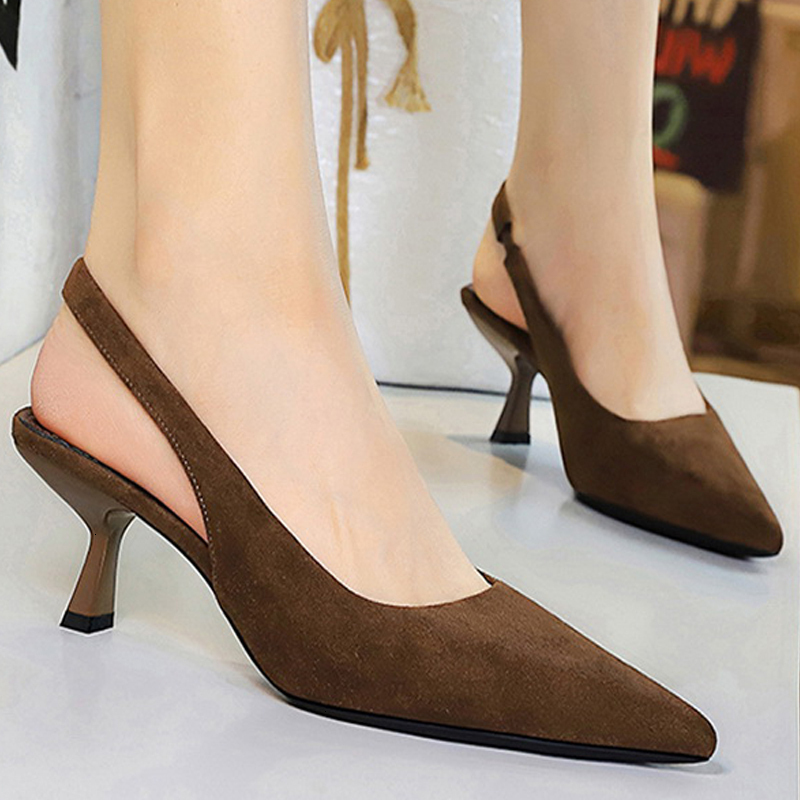 Women Pumps Pointed Hollow Out High 6 CM Summer Women's Sandals Occupation Office Shoes Kitten Heels