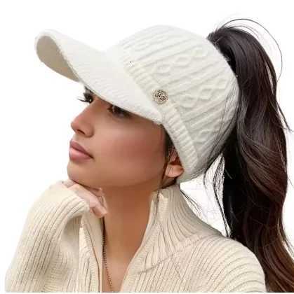 Beanie/Skull Caps New Double-layered Woolen Knitted Hat for Autumn and Winter Drop-tempered Hat Plush Velvet Hat for Warmth Fashionable Ladies'