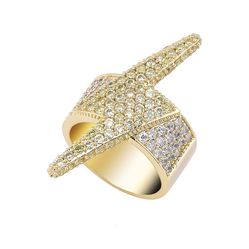 INS Real 18K 14K 10K Hot-Selling Lightning Luxury Iced Exaggerated Full moissanite Hiphop Trendy Ring Out D VVS Diamond Gold Australian Jewelry Luxu