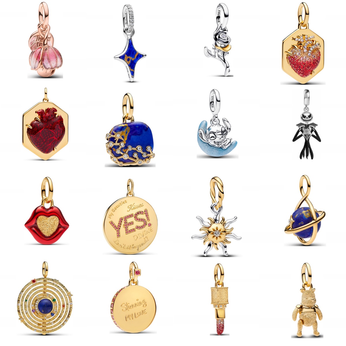 jewelry woman designer women new Charms Belle Enchanted Rose Diamond Dangle Charm pendant luxury 925 silver Charms fit bracelets chains necklaces Ch