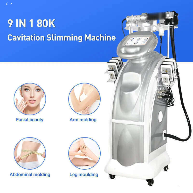 New Selling 9 In 1 Vacuum Cavitation Weight Loss Body Slimming Fat Dissolving Alien Lipolysis Scraping RF Skin Smoothing Massage Beauty Device