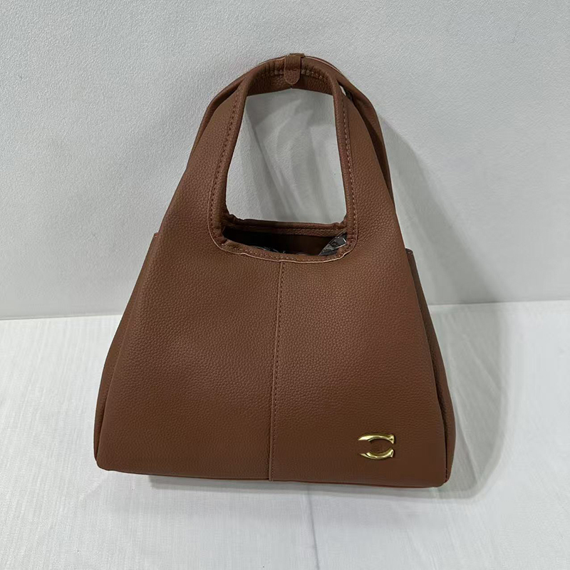 Luxury Black Litchi Leather Hobo Bag Large Capacity Crossbody Handbag Classic Casual Fashion Mini Bag for Women Trendy Designer Style