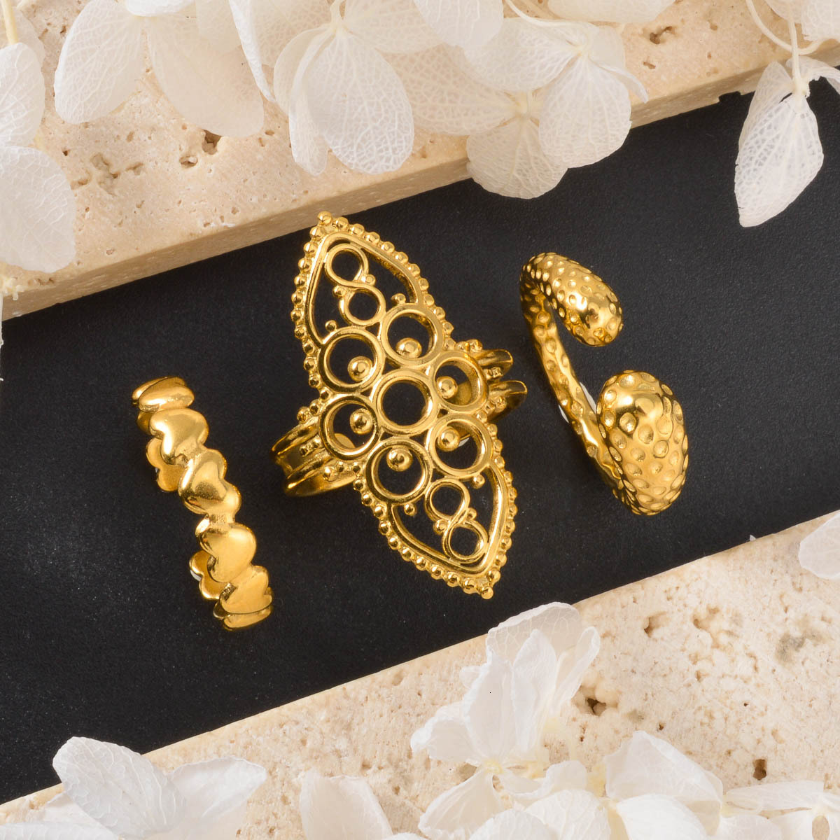 European American fashion accessories, vintage style, Instagram-inspired, featuring heart motifs, polka dots, and hollowed-out design, creating a