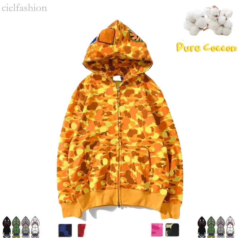Mens clothe bapelyness Full Zip Up Bathing Ape Hoodies Men Shark Sweetwear Camouflage Pattern designer Hoodie Sweatshirts For Male Colors Women 2d3