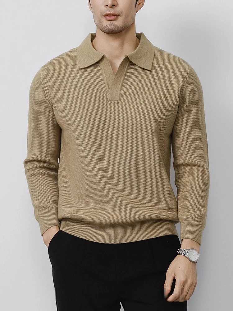 Mens Knit Sweater Autumn Cleanfit Spring Pullover Korean Soft Heavyweight Sweaters Minimst Long Slve Solid Casual Top M2610161
