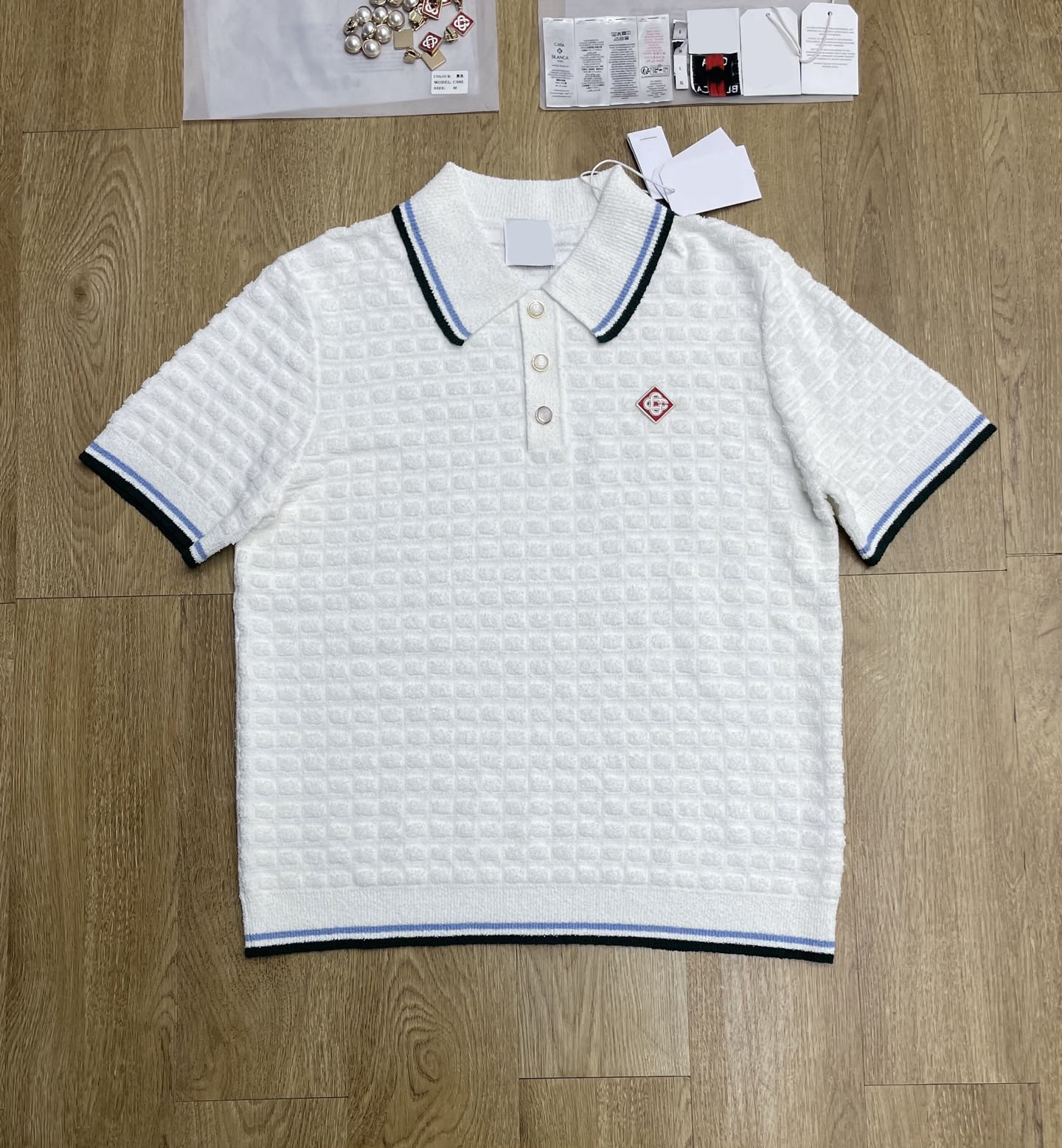 Men's Plus Tees & Polos Round neck embroidered and printed polar style summer wear with street pure cotton knit 3f4