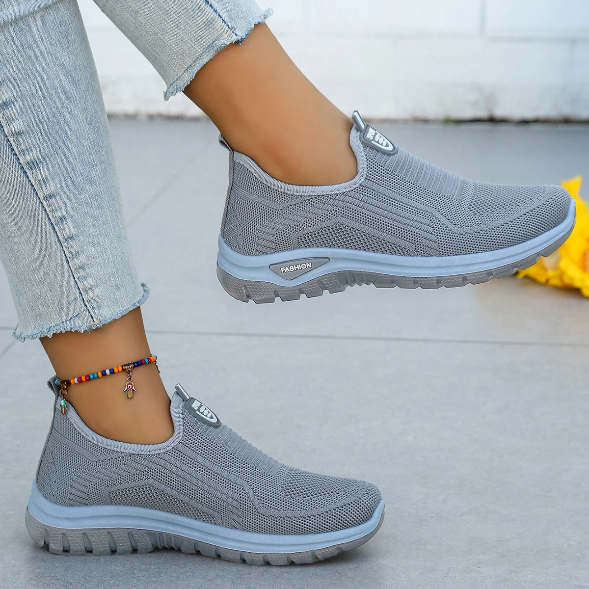 Women's Summer Breathable Slip-On Shoes Soft Bottom Lightweight Comfortable PVC Material Casual Shoes Easy to Wear 261019