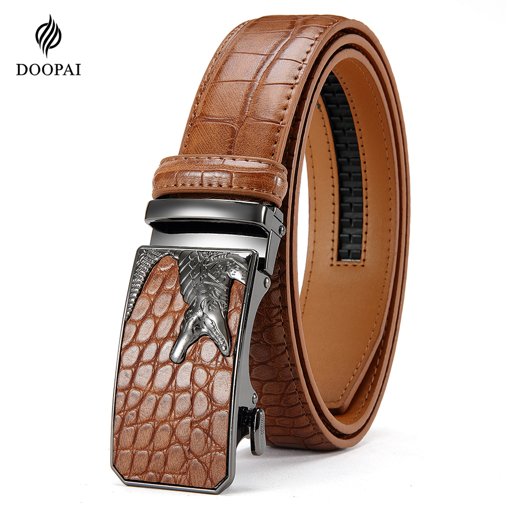 Men's PU Leather Fashion Automatic Buckle for Popular Business High Quality Male Belt Multi Color 26Y1019