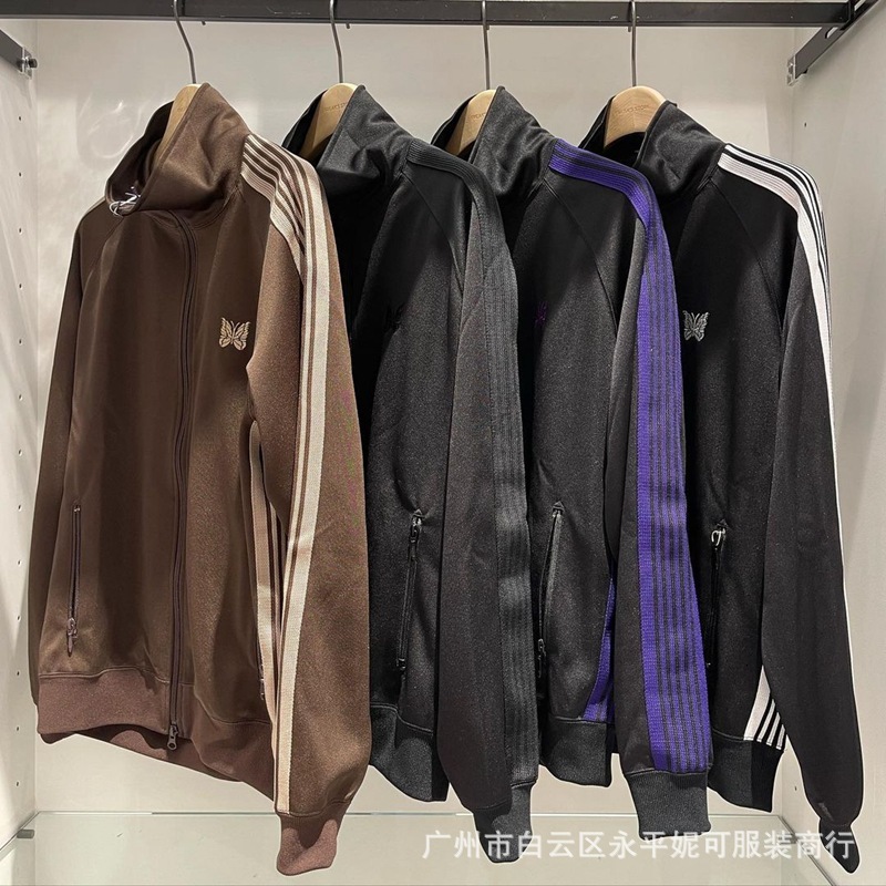 Needles Track Embroidered Butterfly Zipper Sports Trendy Luxury goods designer Retro Casual FOG Stand Collar Jacket for Men and Women