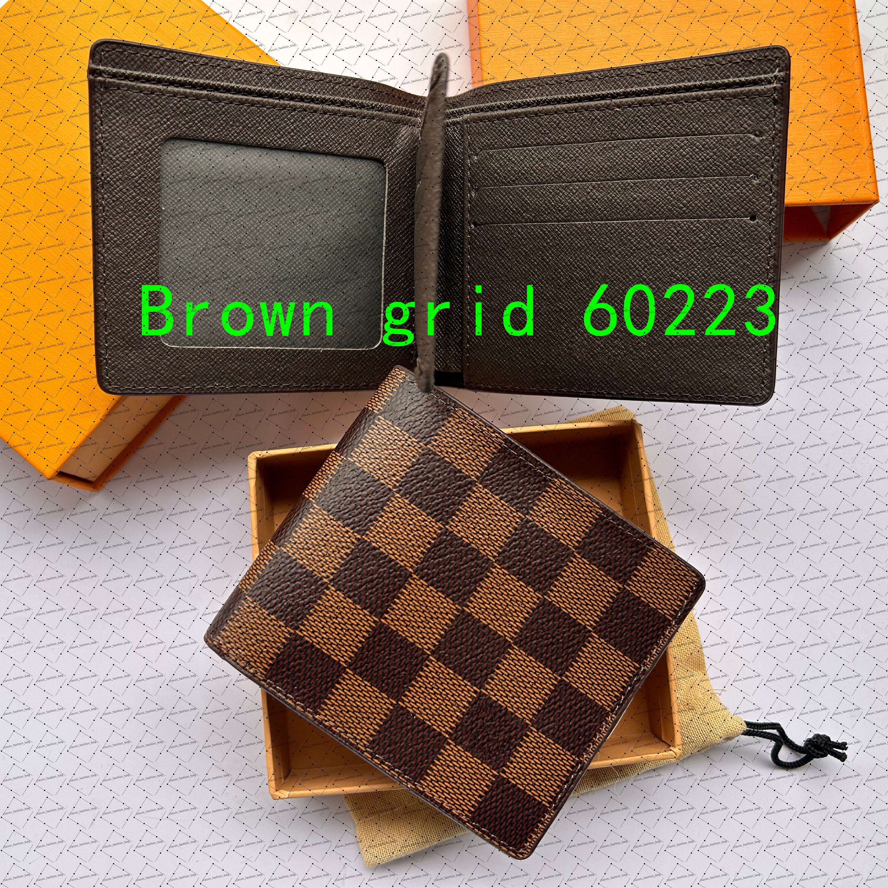 10A quality Designers Luxury Genuine Leather Wallets cardholder France Paris plaid style luxurys mens wallet designers women wallet Purse Crossbody