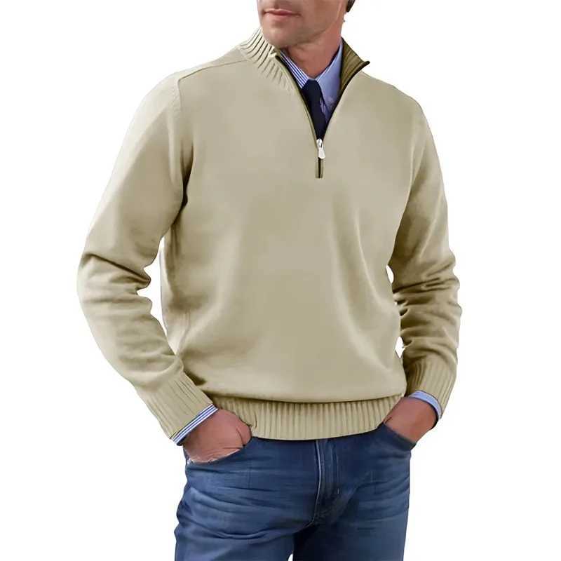Men's Half Zipper Pullover Autumn Long Slve Turtleneck Jackets Solid Color Sweater Casual Breathable Knitted Basic Warm Coat M261016