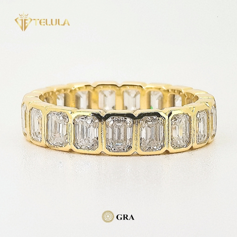 Eternity Band Wedding Band S925 Sterling Silver Moissanite Engagement Rings GRA Certified Moissanite Ring