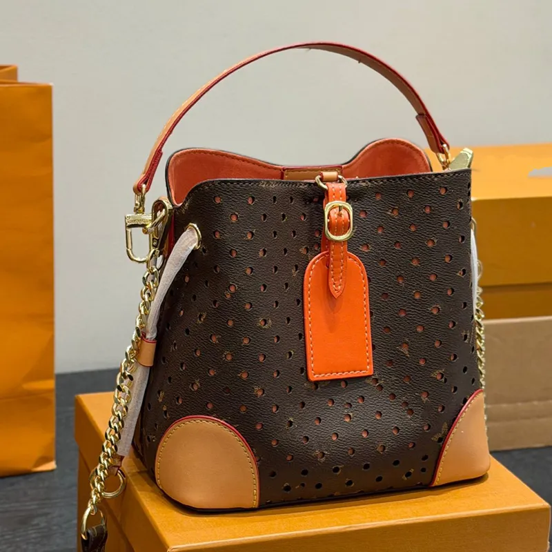 Designer Drawstring Bags Luxury Bucket Bag Tote Bag Womens Vintage Perforated Monogram Bag Shoulder Bag Basket Hobo Bag Leather Bag Crossbody Handba