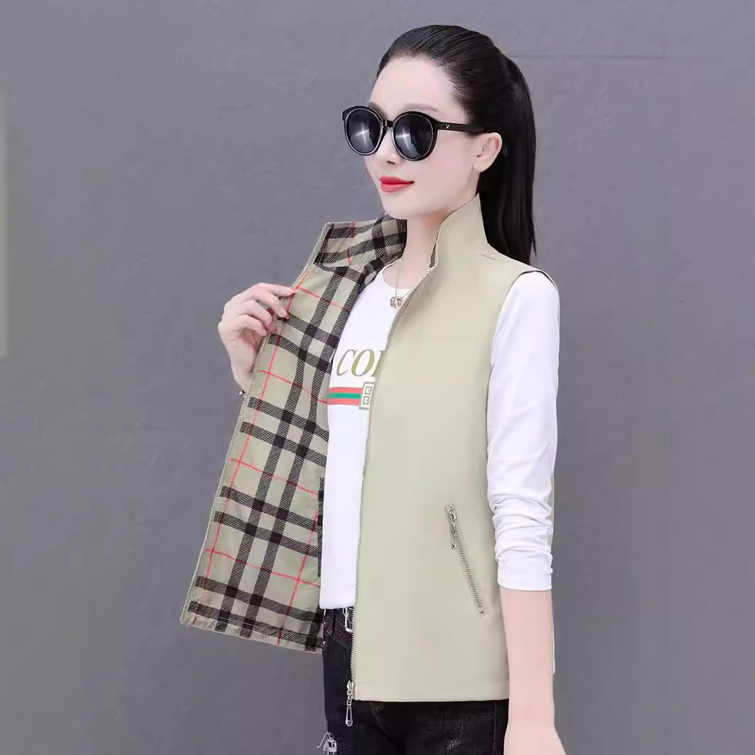 High-End Fashion Daily Luxury Clothing Reversible Women, Spring And Thin Jacket, 2025 New Autumn Style, Vest For Middle-Aged Mothers, Outerwear