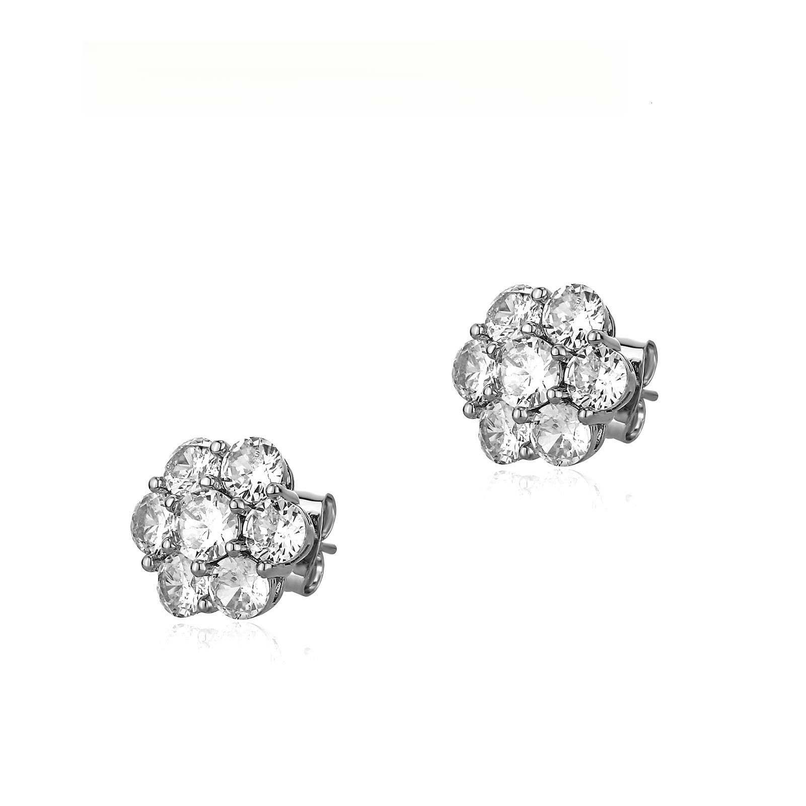 Flower Cluster moissanite Earrings, Simple and Elegant, High-end Luxury Iced Style, Unisex Hip-hop Super Shiny Ear-friendly 925 Silver Out D VVS Dia
