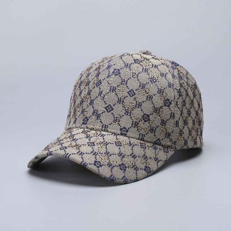 Luxury Cap Brand Designer Hat Luxury Cap Brand Designer Hat Luxury Cap Brand Designer Hat Full-Diamond Small Hard-Brim Baseball Cap, European And Am