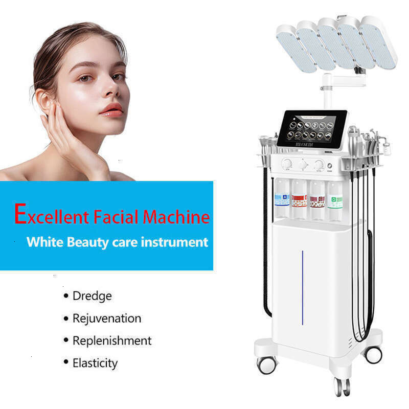 Upd New Sale 12 Handles PDT Led Light Therapy Oxygen Jet Hydro Facial Cleaning Mesotherapy Gun Skin Rejuvenation Scalp Facial Anti-Acne Machine