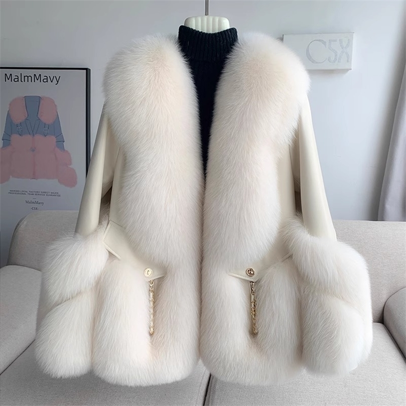 Winter jacket women fur coat womens sheepskin locomotive goose down clothing winter warm 261016