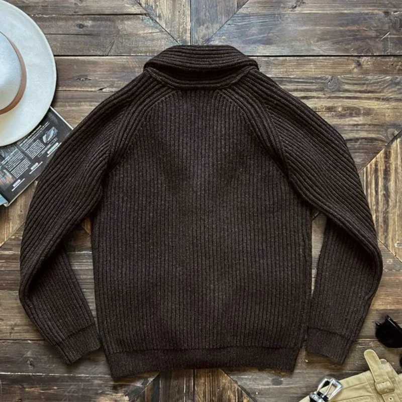 Sweaters Autumn Winter New Trendy Classic RETRO Maillard Pullover Heavyweight THiCKened Grn Collar Versatile Cardigan M261016