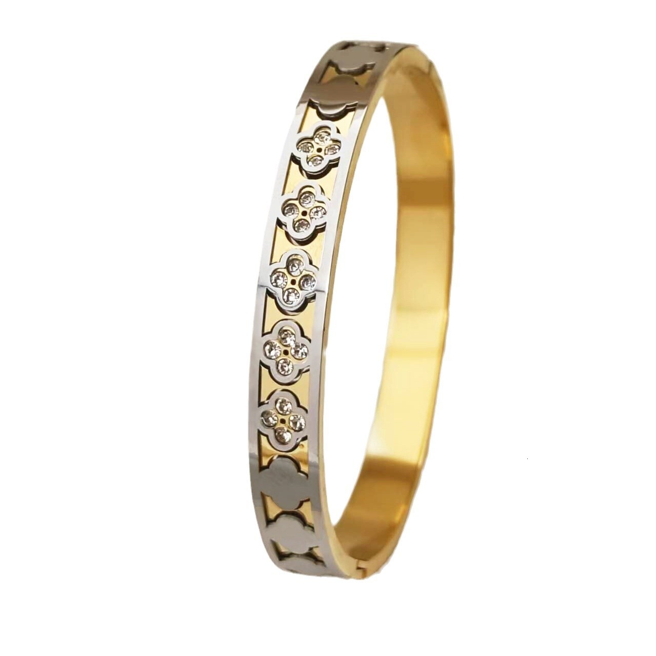 Luxury Brand Designer Jewelry Full Steel High-Gloss Square-Cut Women's Stainless Steel Bracelet, Simple And Luxurious Jewelry Luxury Delicate D