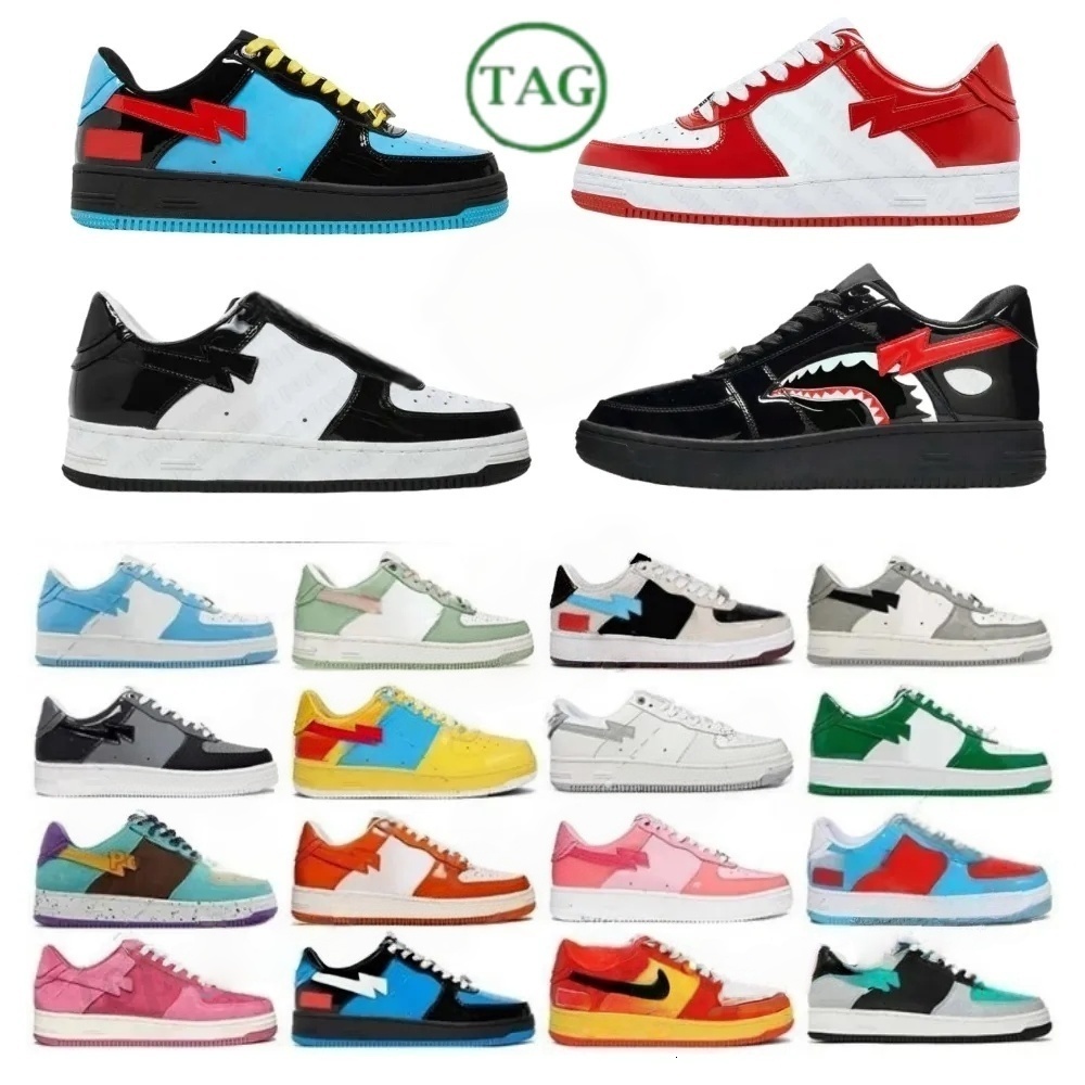 Popular designer trainer low shark mens shoe sta lace up stripe adjustable sneaker for man soft leather breathable summer spring fall shos Size 36-4
