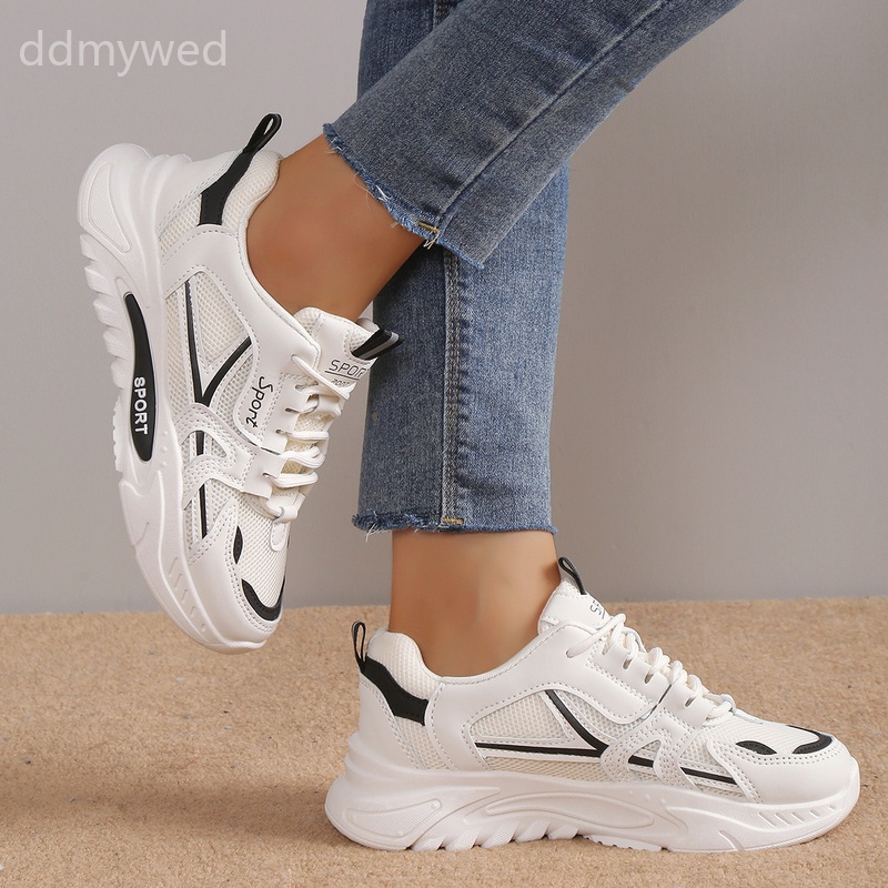 2026 Summer Women's Chunky Sole Sneakers Breathable Mesh Casual Running Shoes Platform Trainers