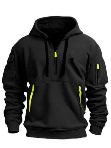 Cross-Border Foreign Trade European Size Spring Autumn Hoodie With Zipper And Multiple Pockets Pullover Men's Sports Casual Jacket Honglu