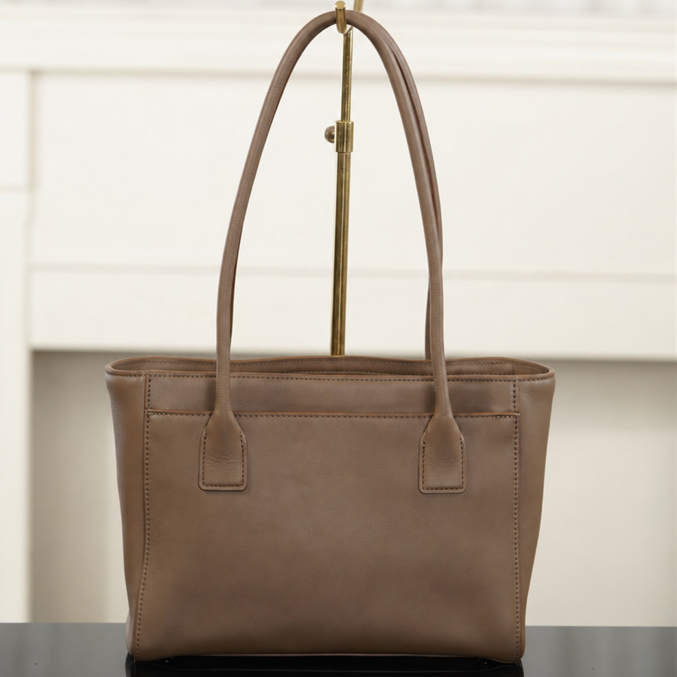 Structured Tote Bag 26K Calfskin Tall Shopper Double Handle Spacious Refined Office Shopping Travel Top-Tier Designer New Arrival