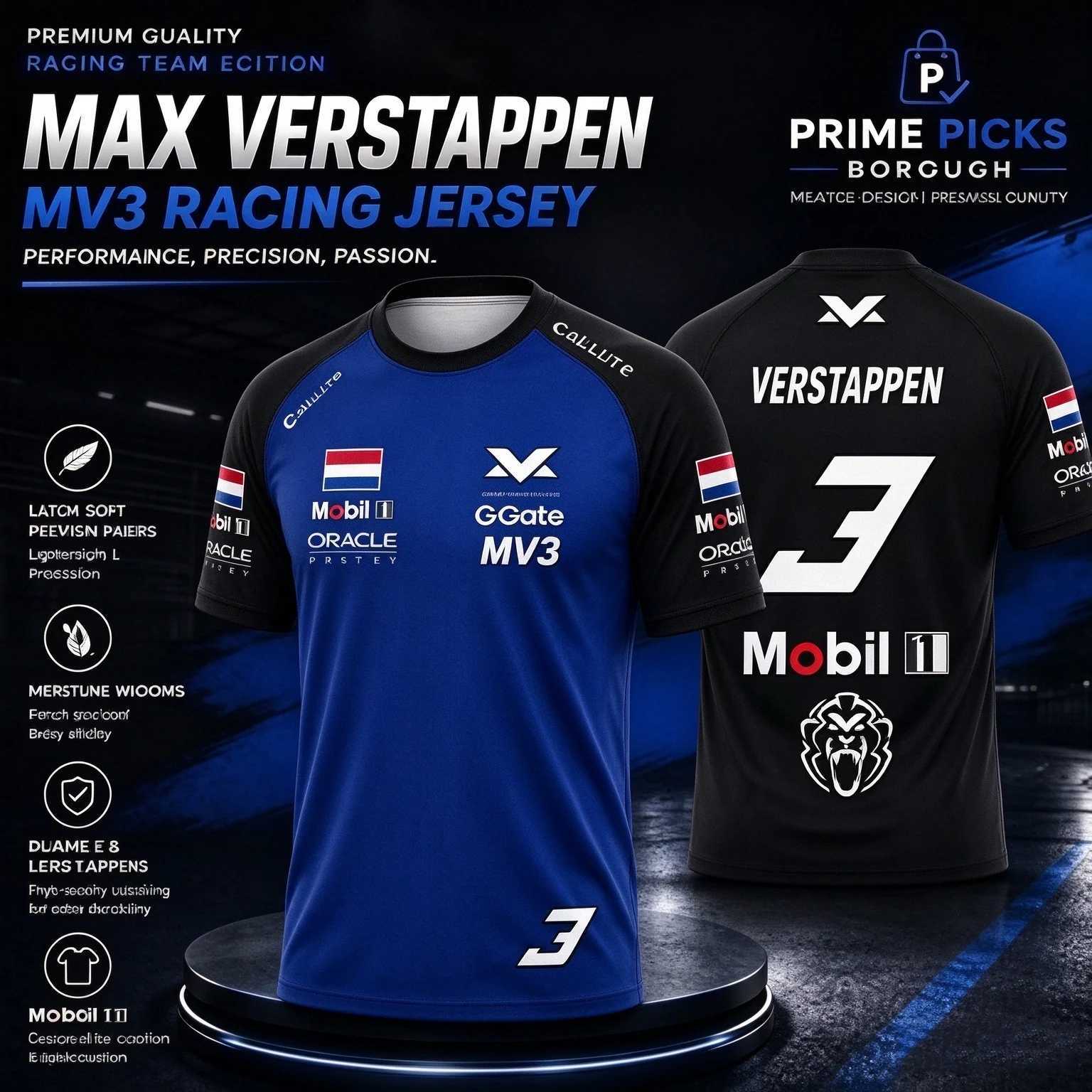 2026 New Team Max Verstappen 3 Fan Edition Quick-Dry Cycling T-Shirt Oversized Men's Jersey for Outdoor Extreme Sports T261019