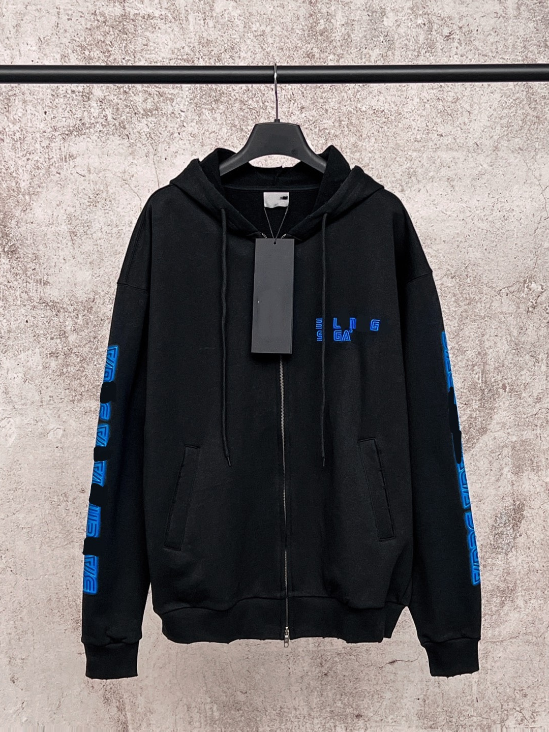High-end B-brand new 26SS Sonic collaboration direct-print zip-up long-sleeve hoodie, loose fit, men's designer luxury style