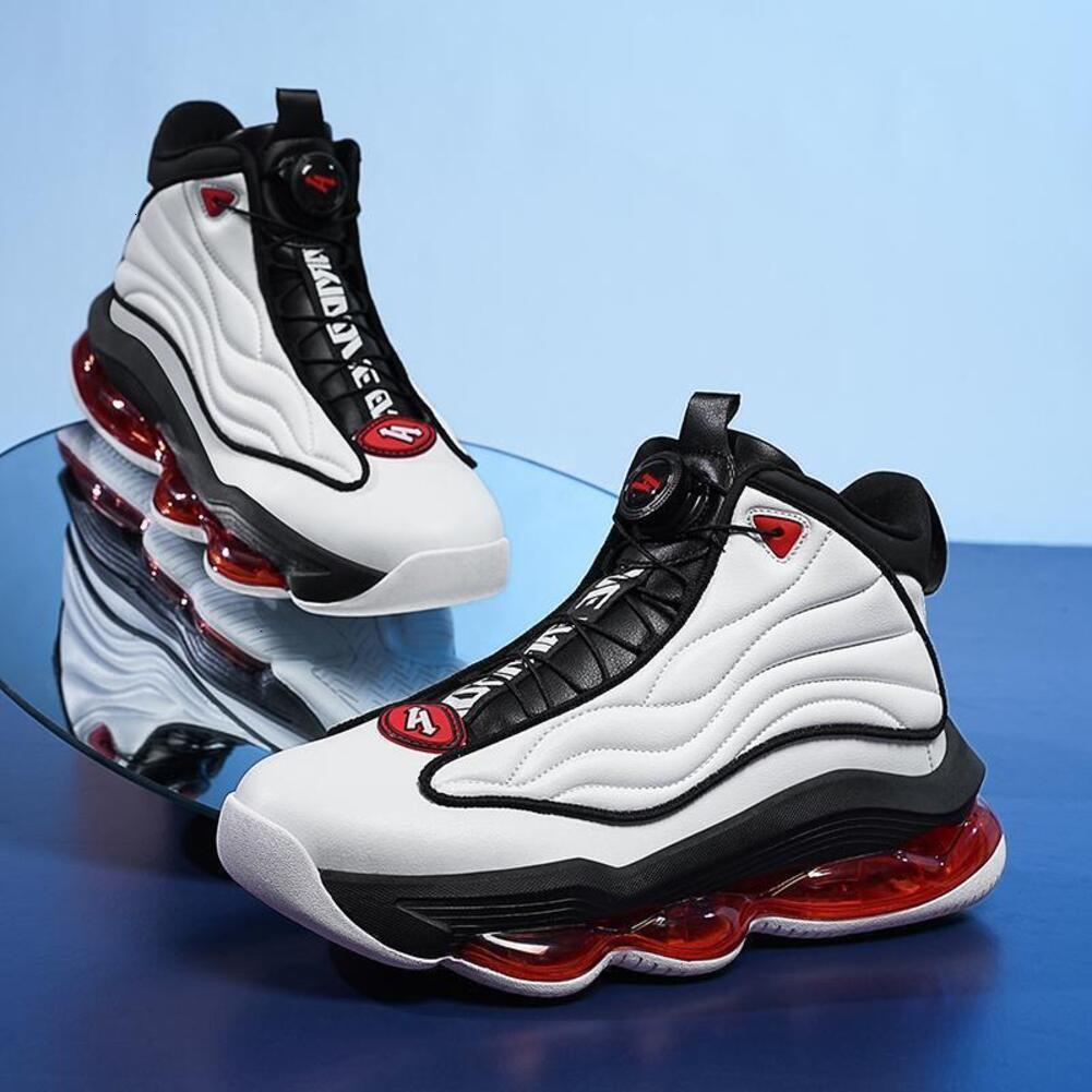 2026 Casual Shoe Free Shipping High Top Basketball Air Cushion Shock-Absorbing Running Breathable Lightweight shoe for man Rotating Buckle Youth Spo