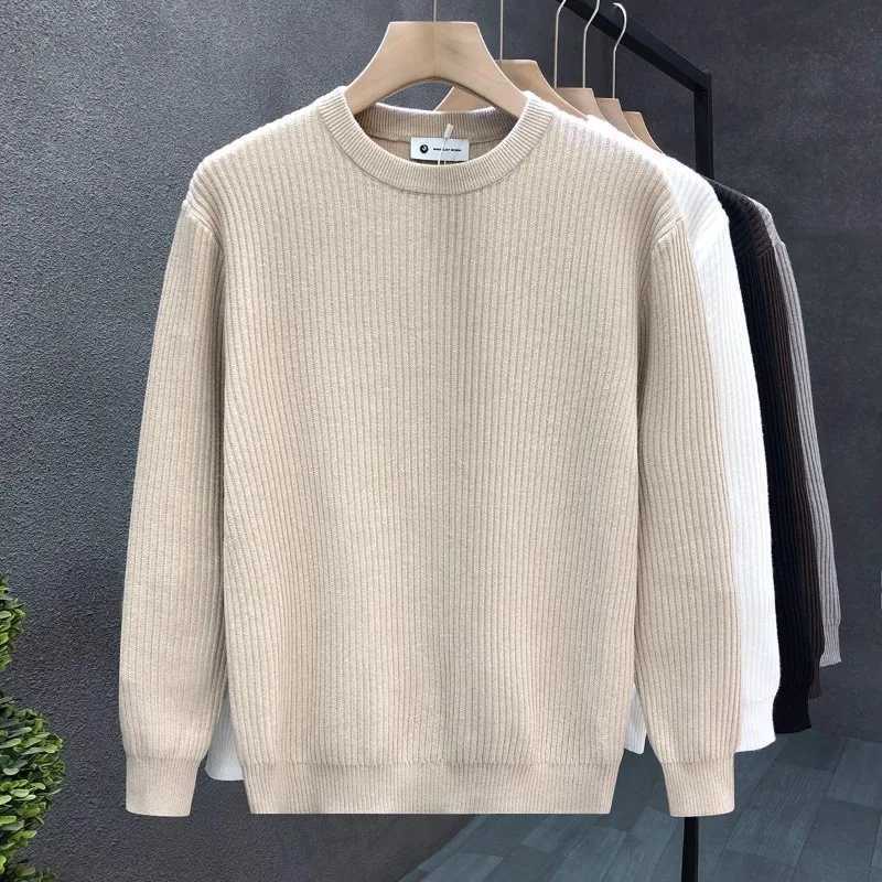 Style Men's Sweater Vertical Korean Stripes Round Neck Pullovers High Quty Inner Soft Knitted Fashion Versatile Undershirt M261016