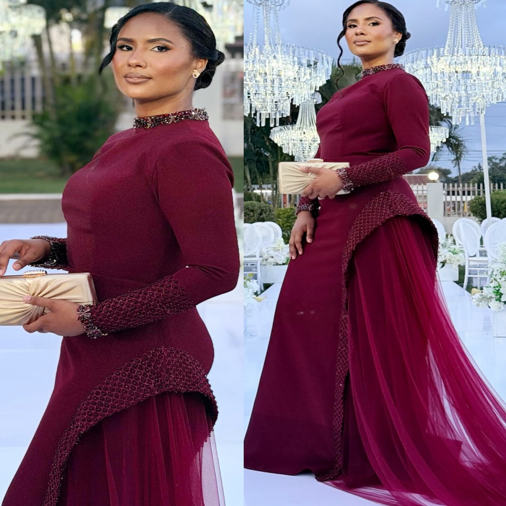 2026 Arabic Burgundy Mermaid Mother Of Bride Dresses Beaded Crystals Satin Evening Party Mama's Dress 50's Birthday Wedding Guest Groom Mo