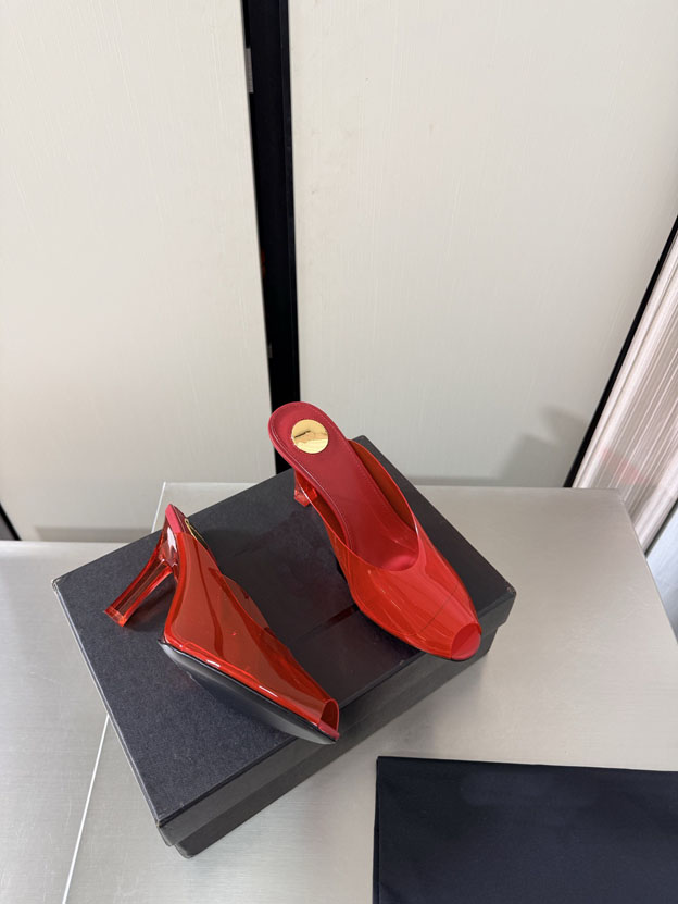 Fashion quality fish mouth transparent high-heeled slippers PVC mid heeled women's sandals, single shoes, summer sexy sandals 35-41