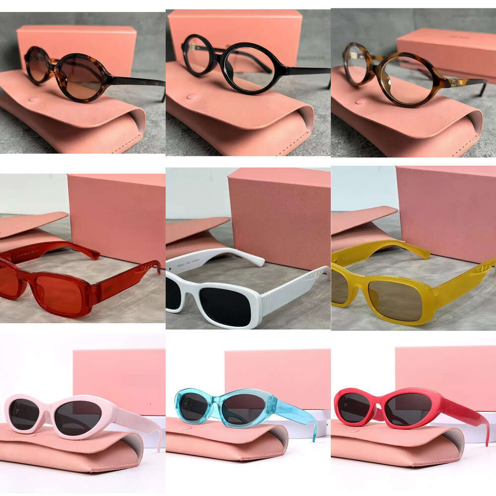 miummi glasses High Quality designer sunglasses Glimpse Womens mens Summer Classic Cat Eye Rectangle Fashion top Brand casual Letter Glasses luxury